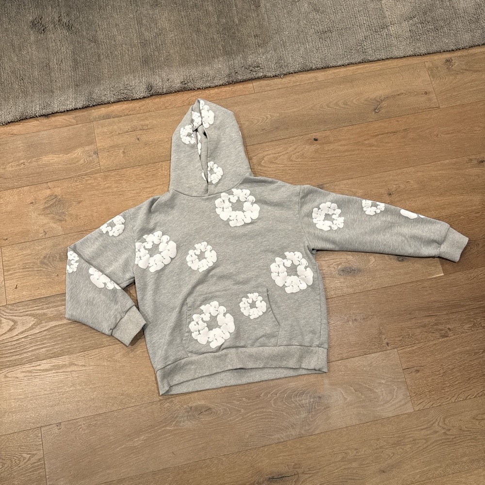 Stylish Gray Floral Hoodie for Men